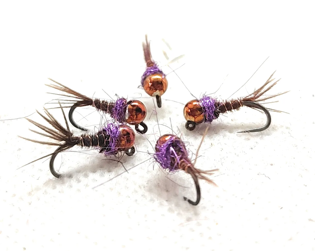 Pheasant & Violet Brown Head   Jig   Nymph <p> 3 artificiali.